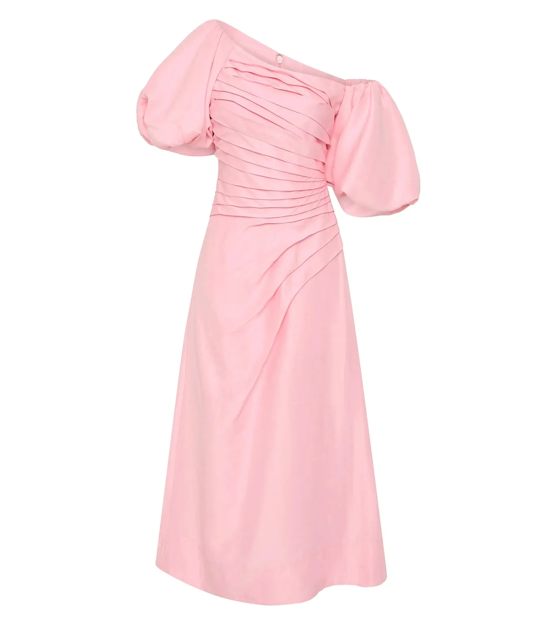 Aje Cadence Ruched Midi Dress Ballerina Pink Size AU 8 - Image 5