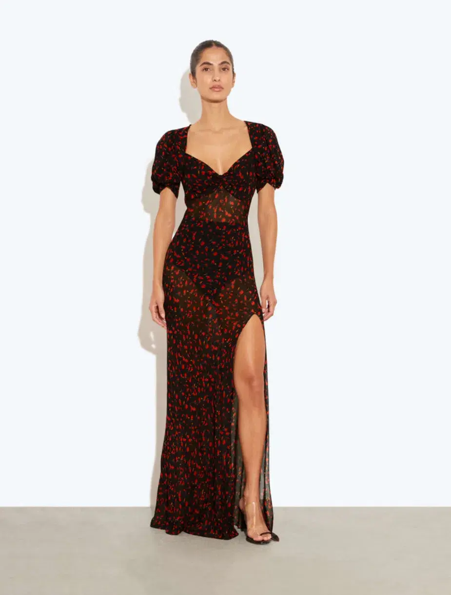 Rat & Boa Magnolia Maxi Dress Black Floral Size L / AU 12 - Image 1