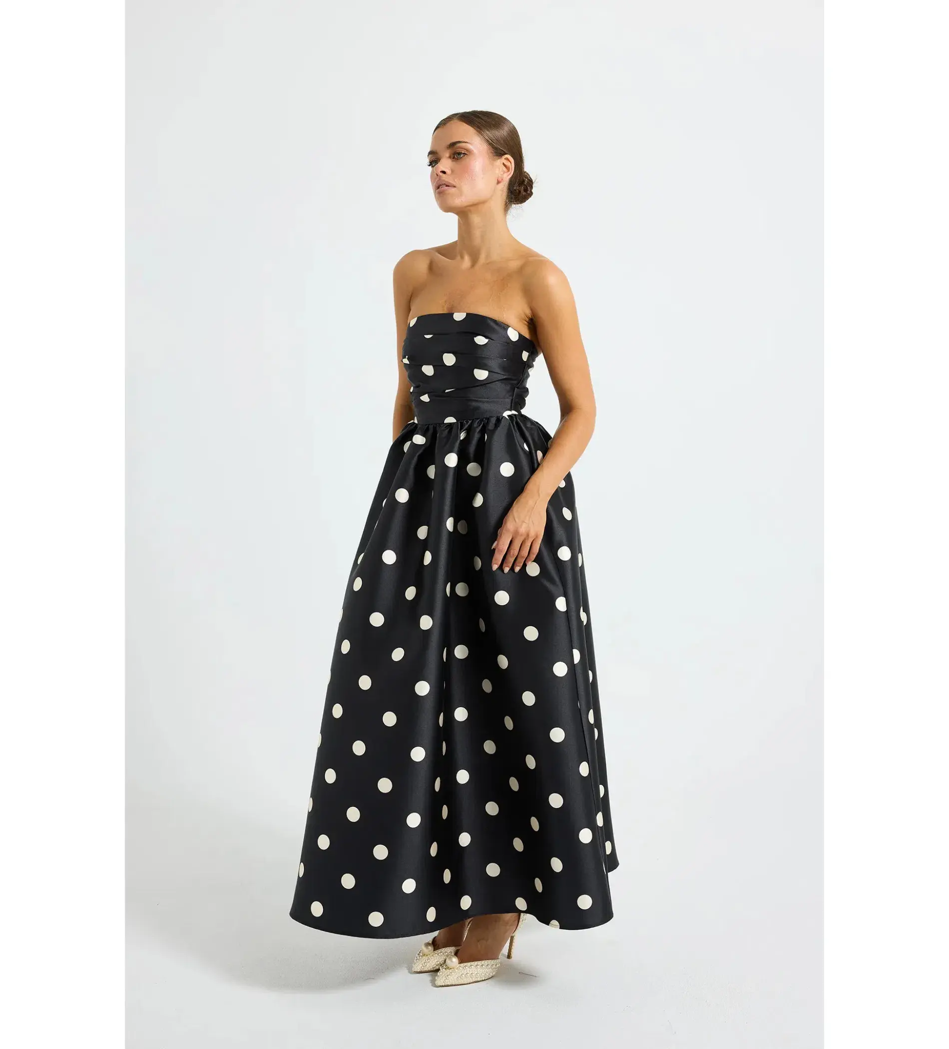 Pasduchas Dottie Strapless Midi Dress in Black Size AU 10  - Image 2