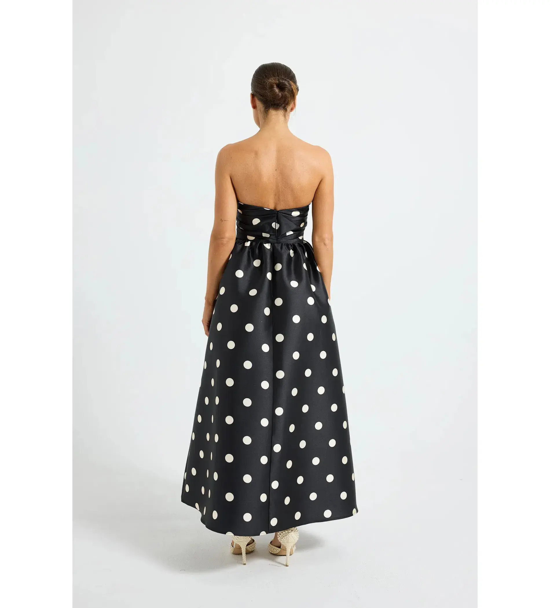 Pasduchas Dottie Strapless Midi Dress in Black Size AU 10  - Image 3