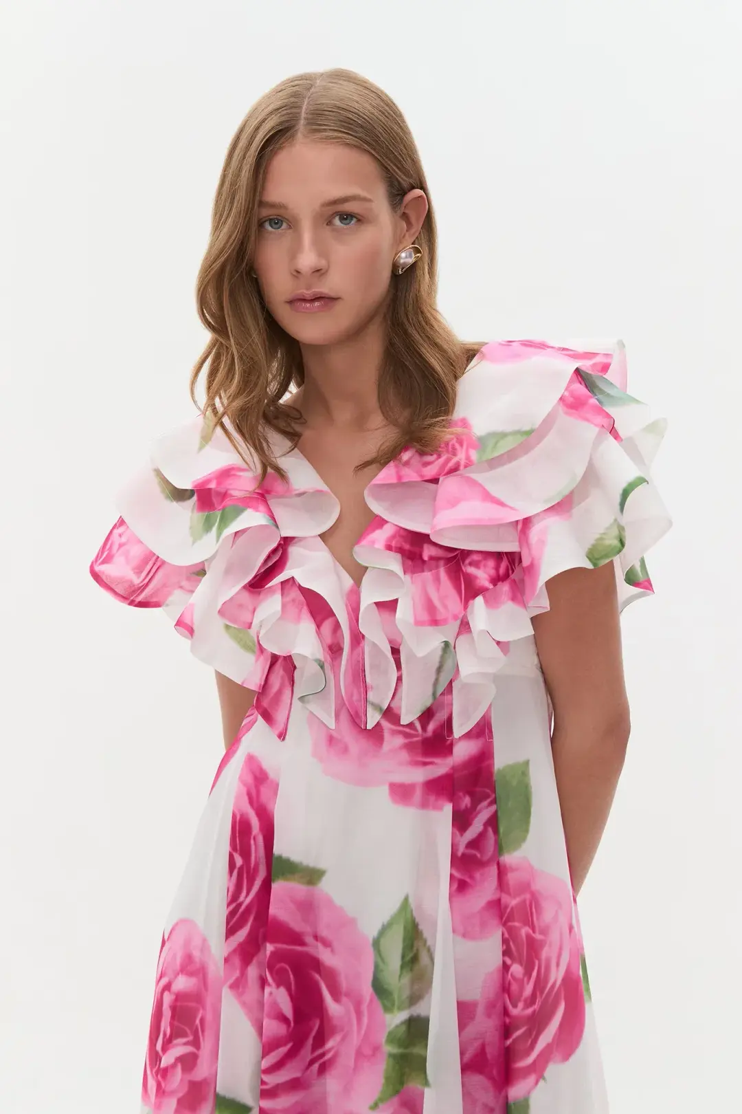 Aje Olea Maxi Dress Soft Rose Light Size AU 4 for rent on The Volte - main image