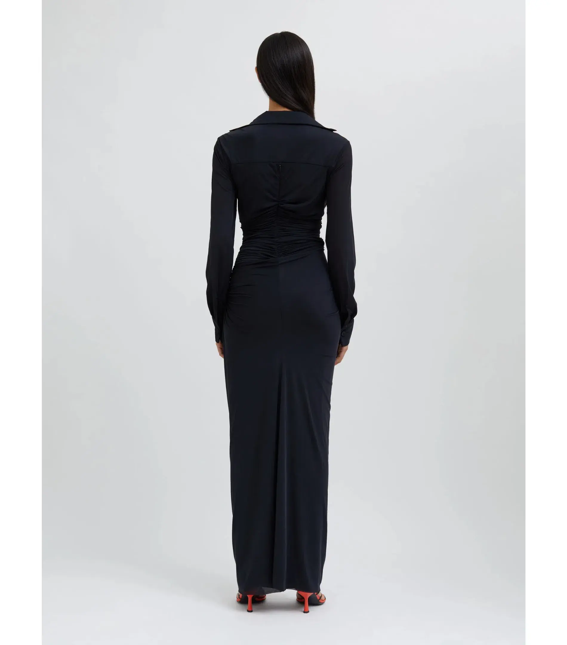 Christopher Esber Venus Plunge Maxi Shirt Dress Black Size AU 6 - Image 3