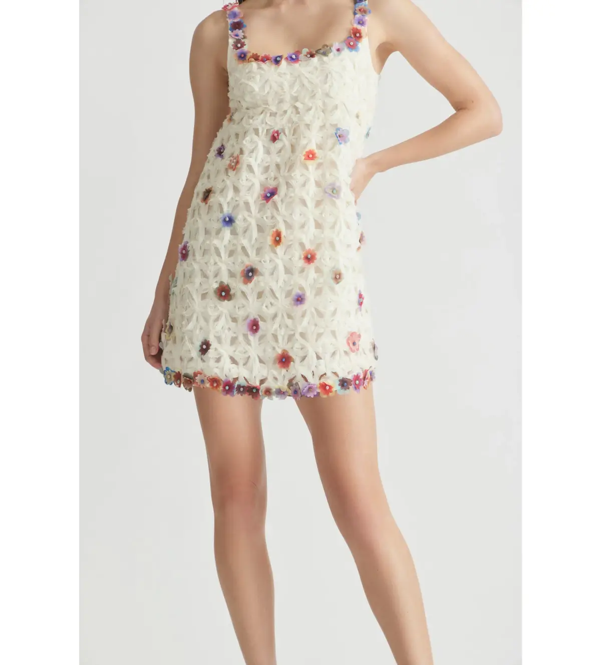 Antipodean Echo Crochet Flower Mini Dress Size AU 6 - Image 5