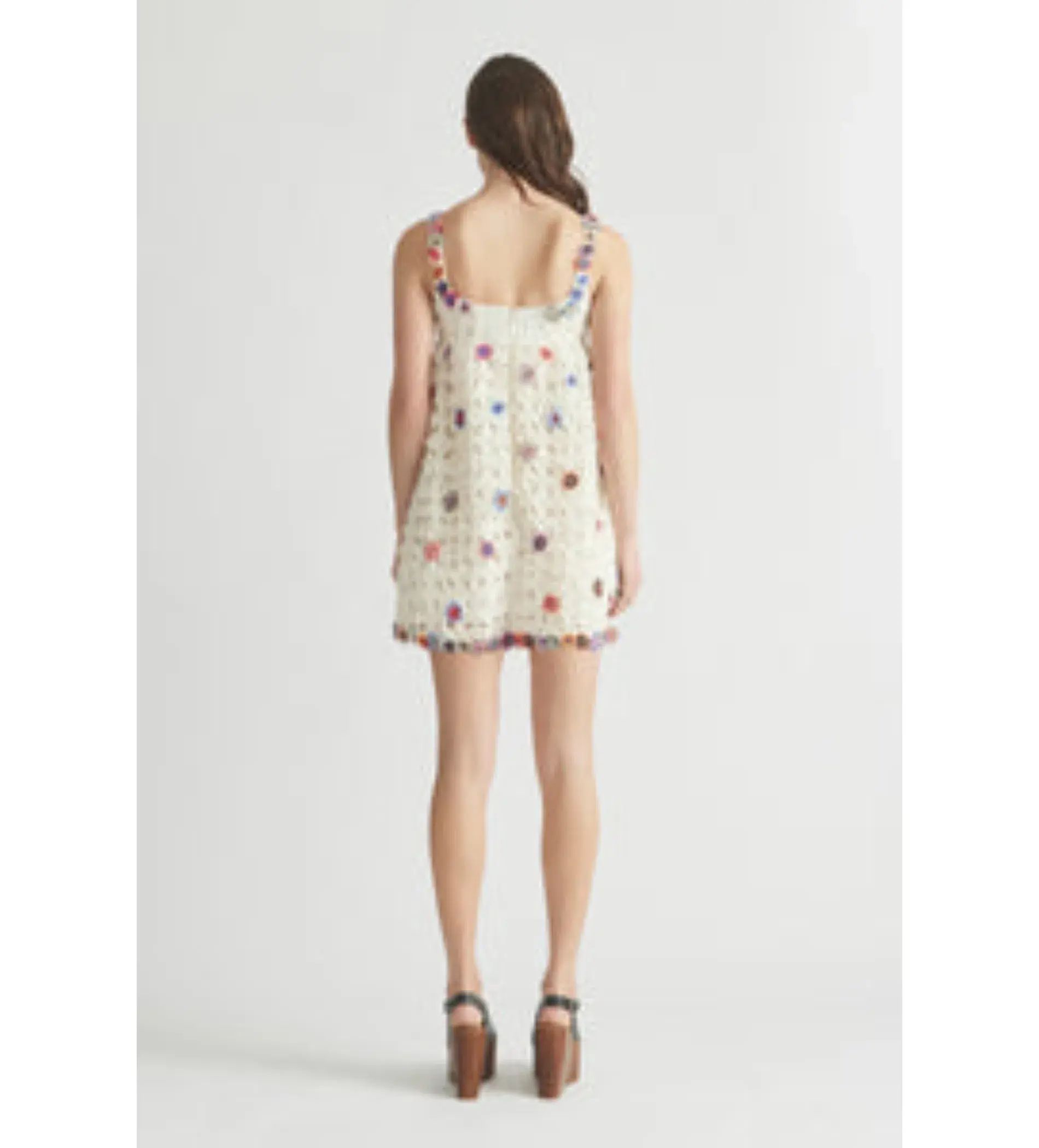 Antipodean Echo Crochet Flower Mini Dress Size AU 6 - Image 3