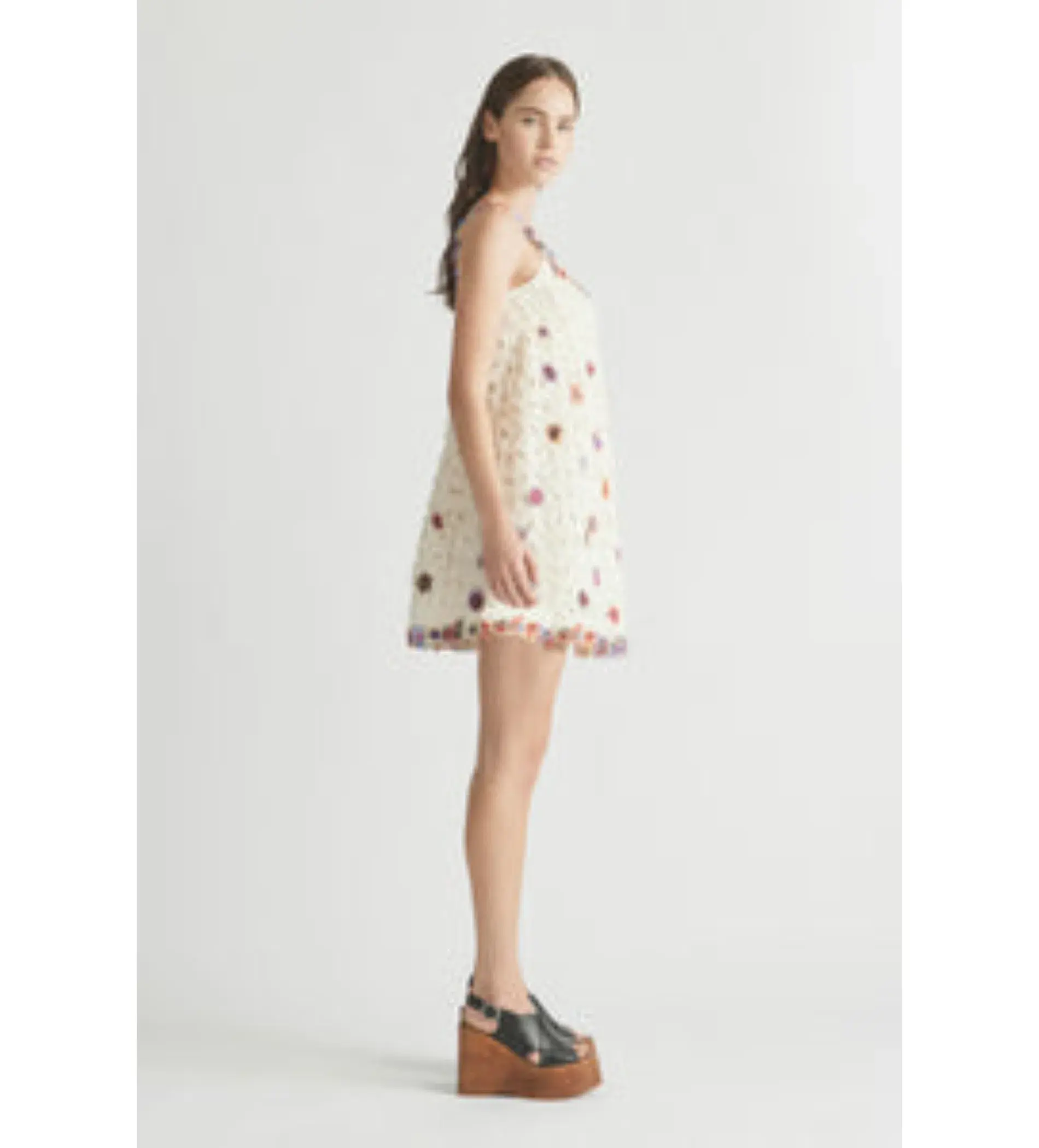 Antipodean Echo Crochet Flower Mini Dress Size AU 6 - Image 2
