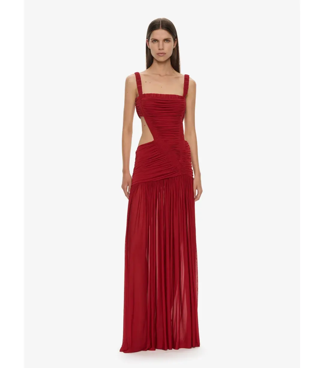 Christopher Esber Orion Separation Maxi Gown Cranberry Size AU 8 for rent on The Volte - main image