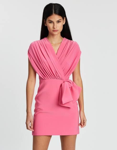 By Johnny Gloria Bow Drape Mini Dress  - Image 1
