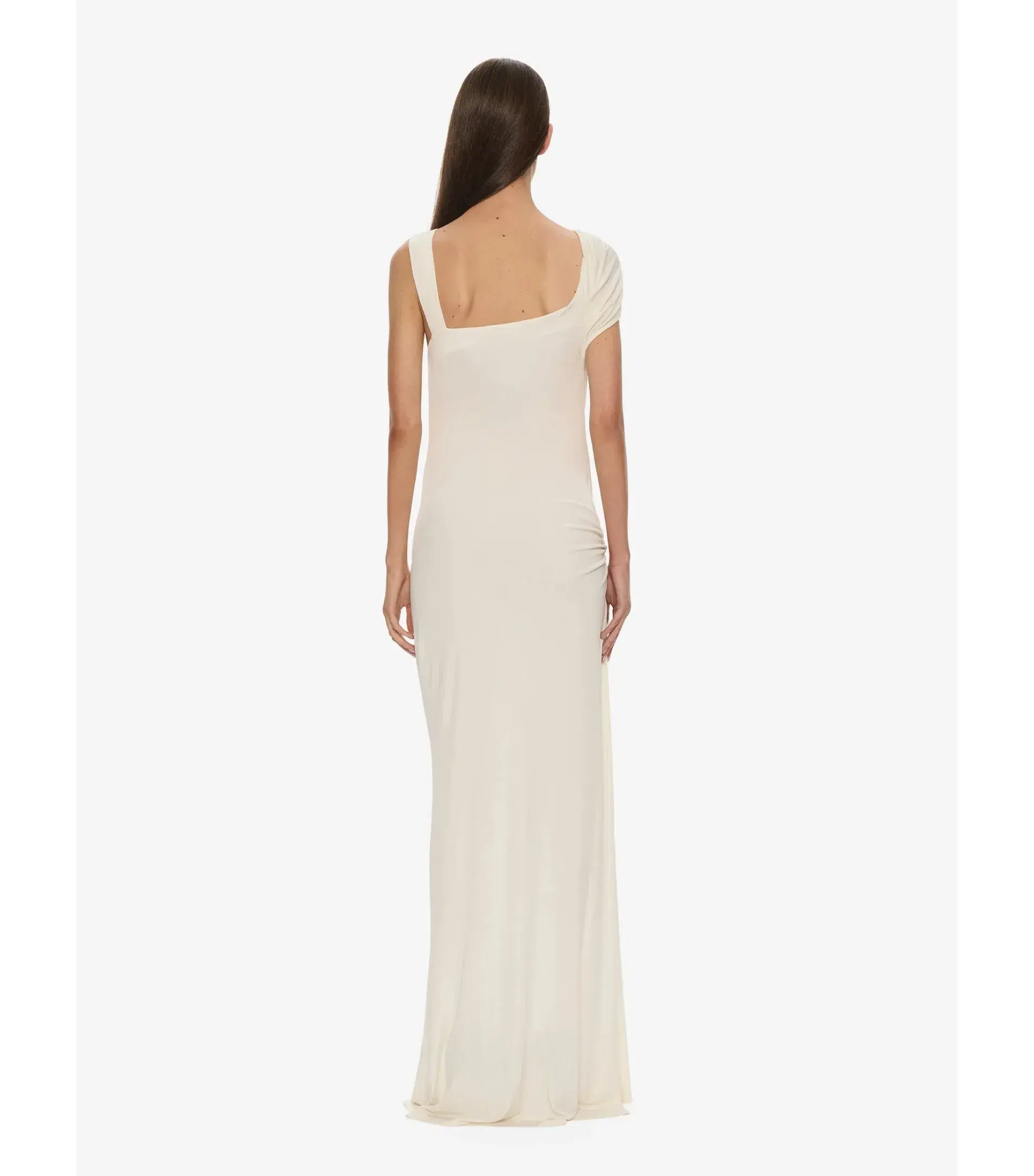 Christopher Esber Veer Spiral Crystal Draped Jersey Maxi Dress Milk Size AU 10 - Image 4