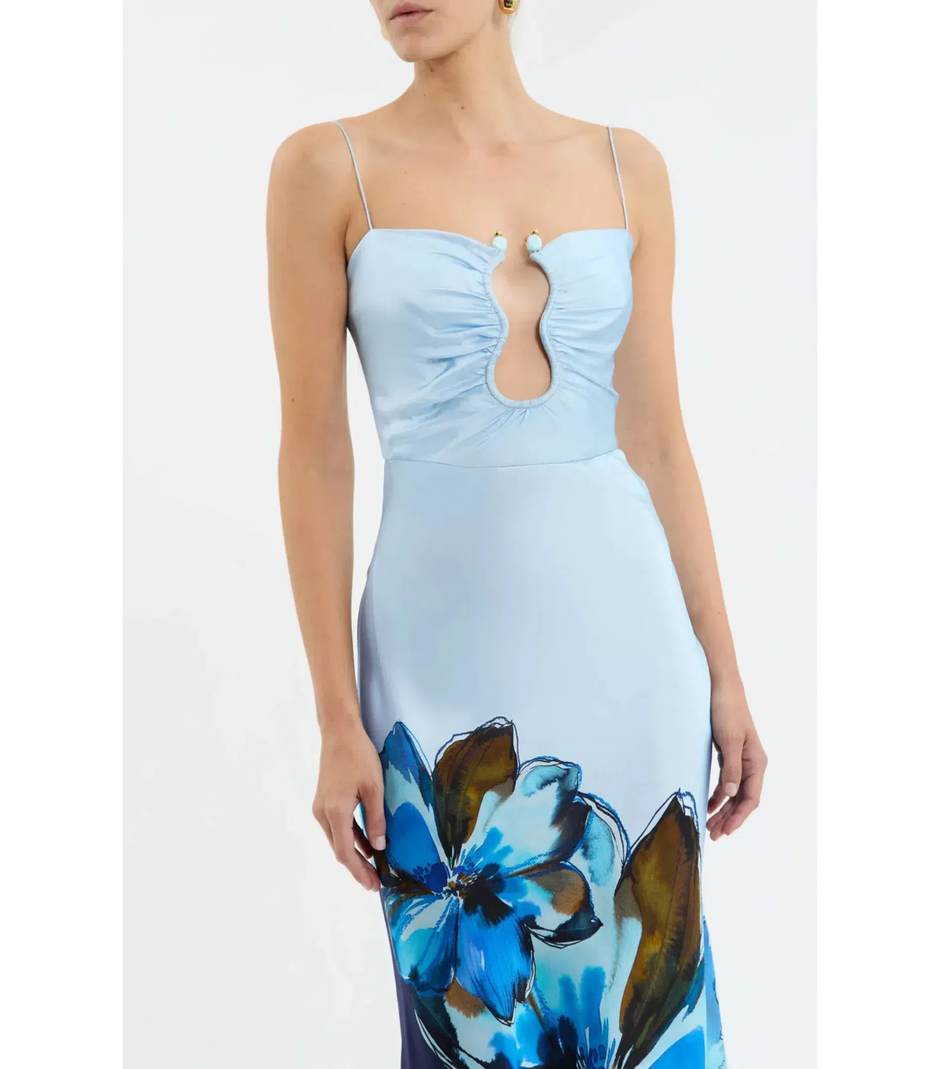 Rebecca Vallance Cyran Midi Dress Blue Print Size AU 8 - Image 2