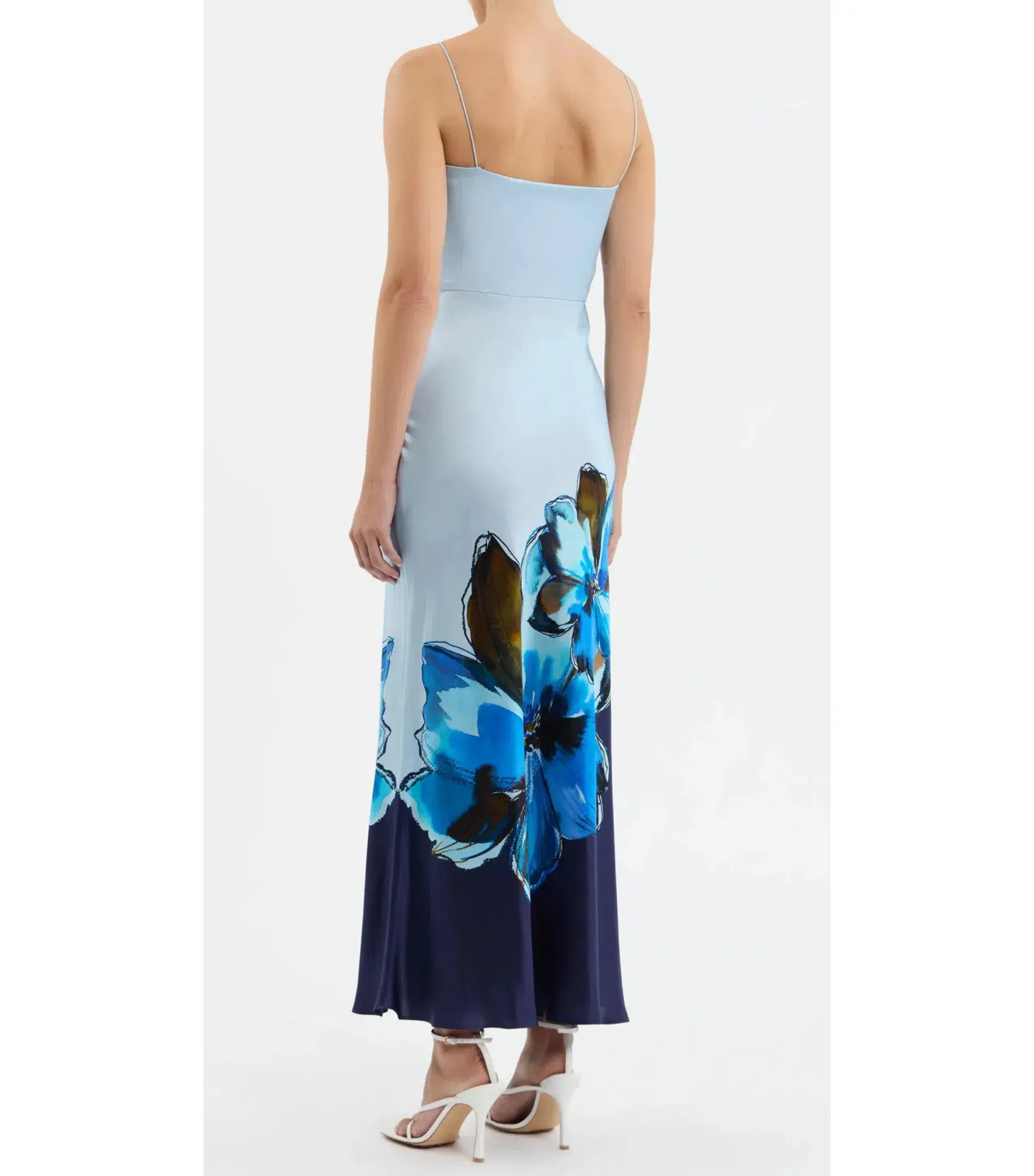 Rebecca Vallance Cyran Midi Dress Blue Print Size AU 8 - Image 3