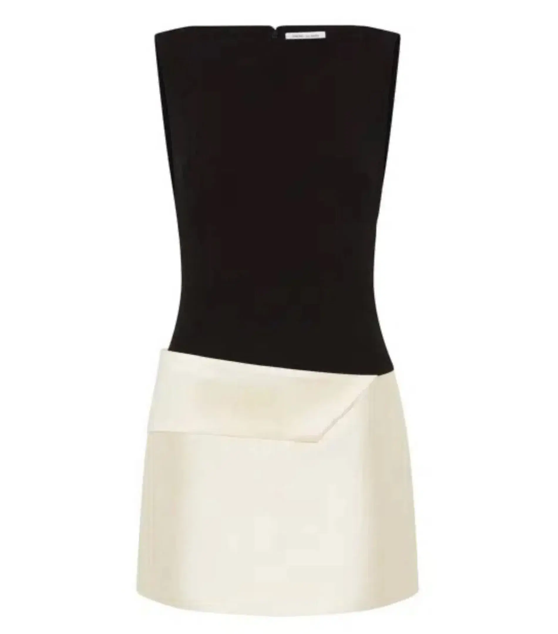 Rachel Gilbert Rikki Foldover Stretch-crepe Mini Dress Black/White Size AU 8  - Image 4