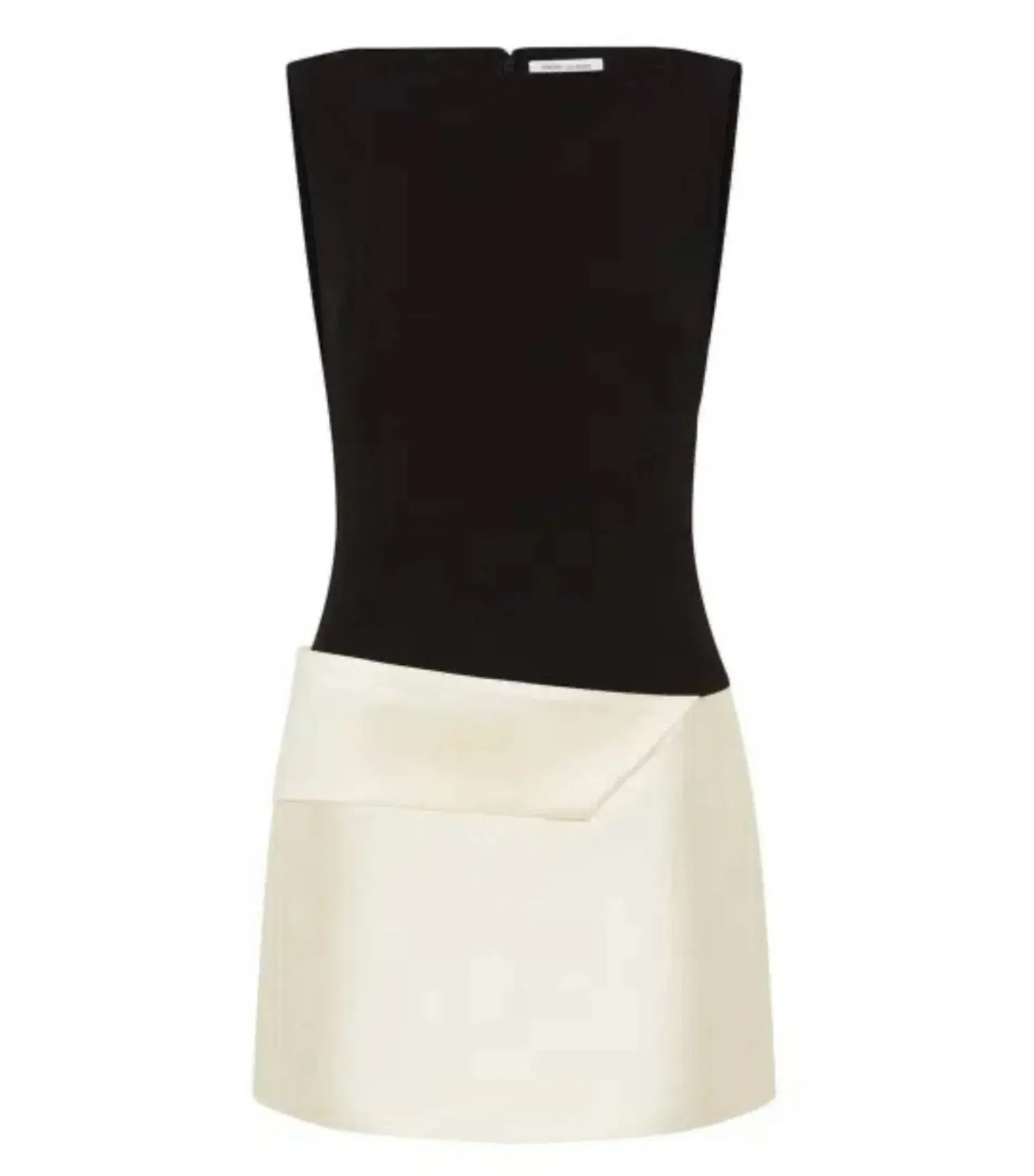 Rachel Gilbert Rikki Foldover Stretch-crepe Mini Dress Black/White Size AU 6  - Image 4