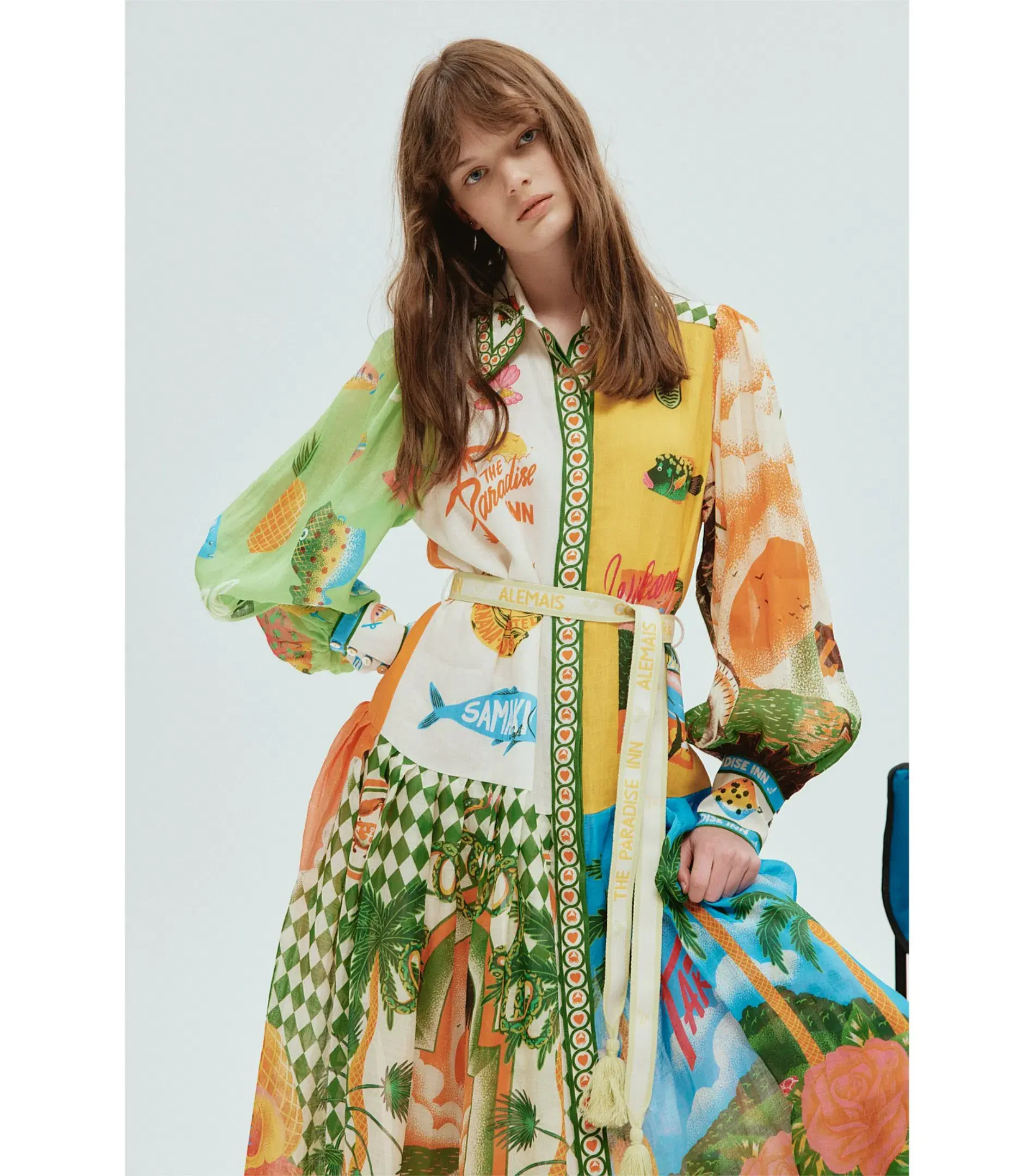 Alemais Paradiso Midi Shirtdress in Multi Size AU 10  - Image 2