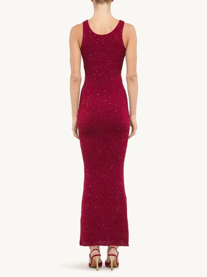 Asta Resort Ana Maxi Dress Wine Sequin Size S / AU 8  - Image 3