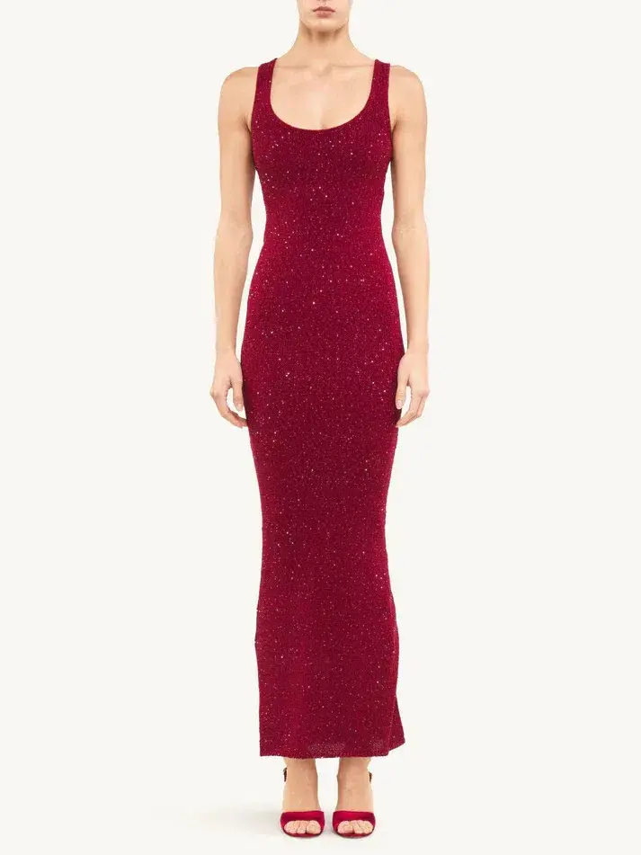 Asta Resort Ana Maxi Dress Wine Sequin Size S / AU 8  - Image 1
