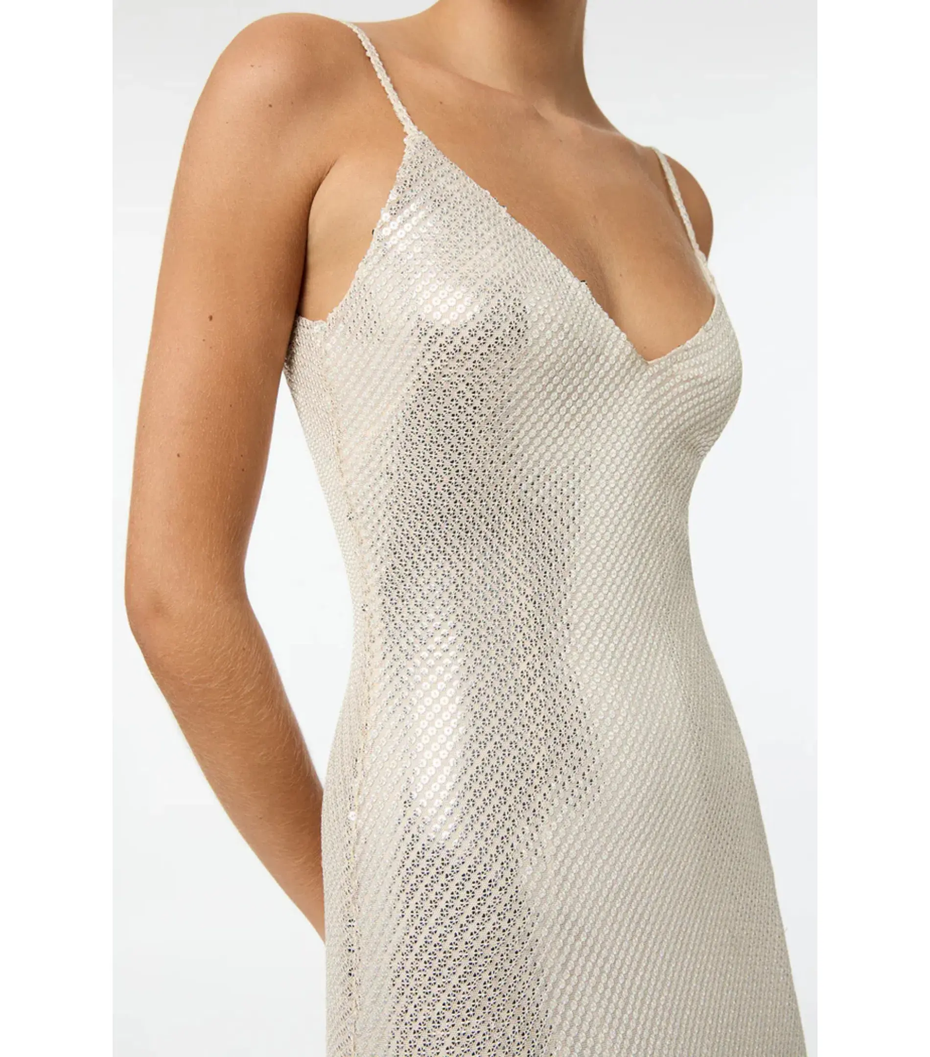 Manning Cartell High Voltage Slip Maxi Dress Nude Silver Size AU 6 - Image 3