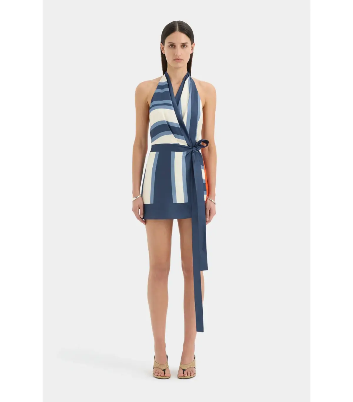 Sir The Label Dazed Wrap Halter Mini Dress Studio Print Size 0 / AU 6 - Image 1