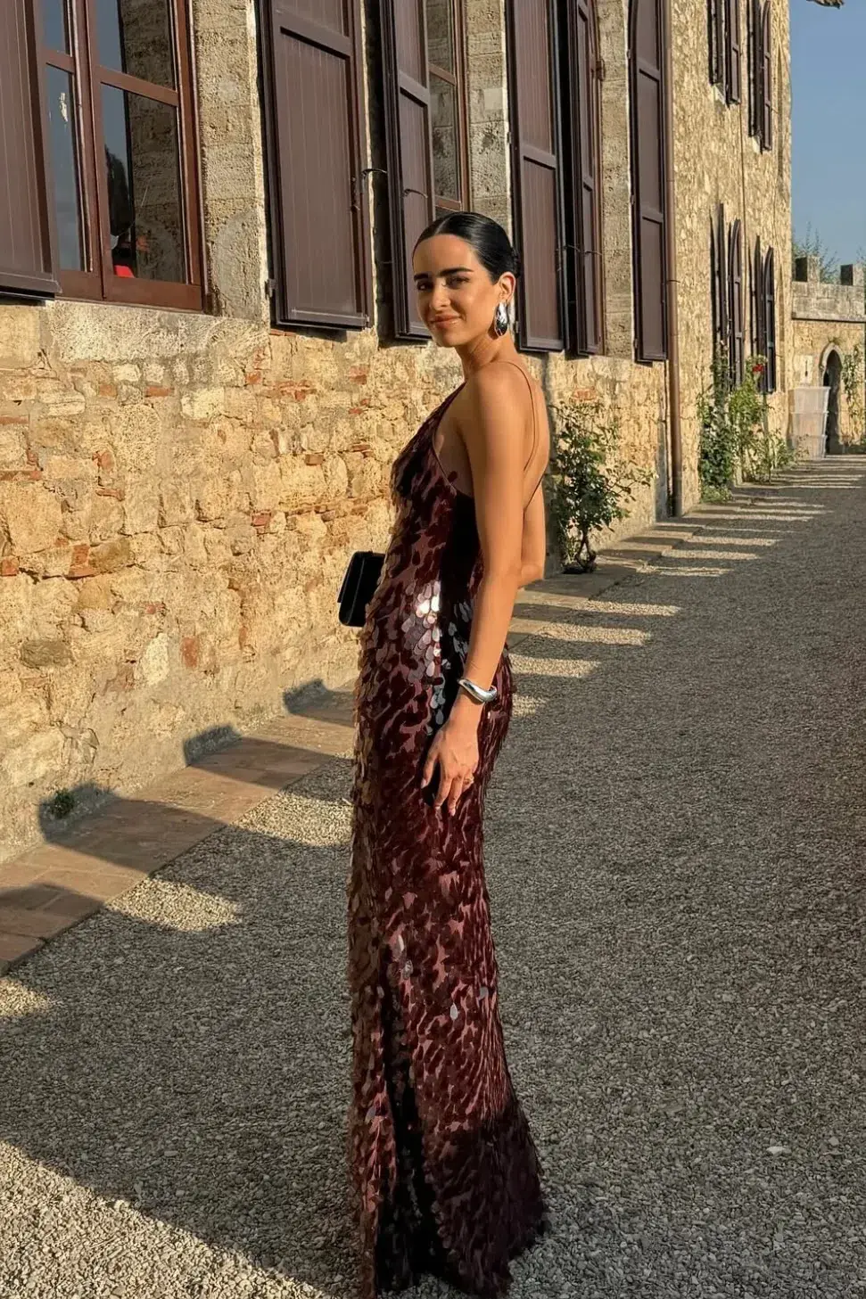 Misha Collection The Sapphire Sequin Maxi Dress in Fig Brown Size 10/M - Image 7