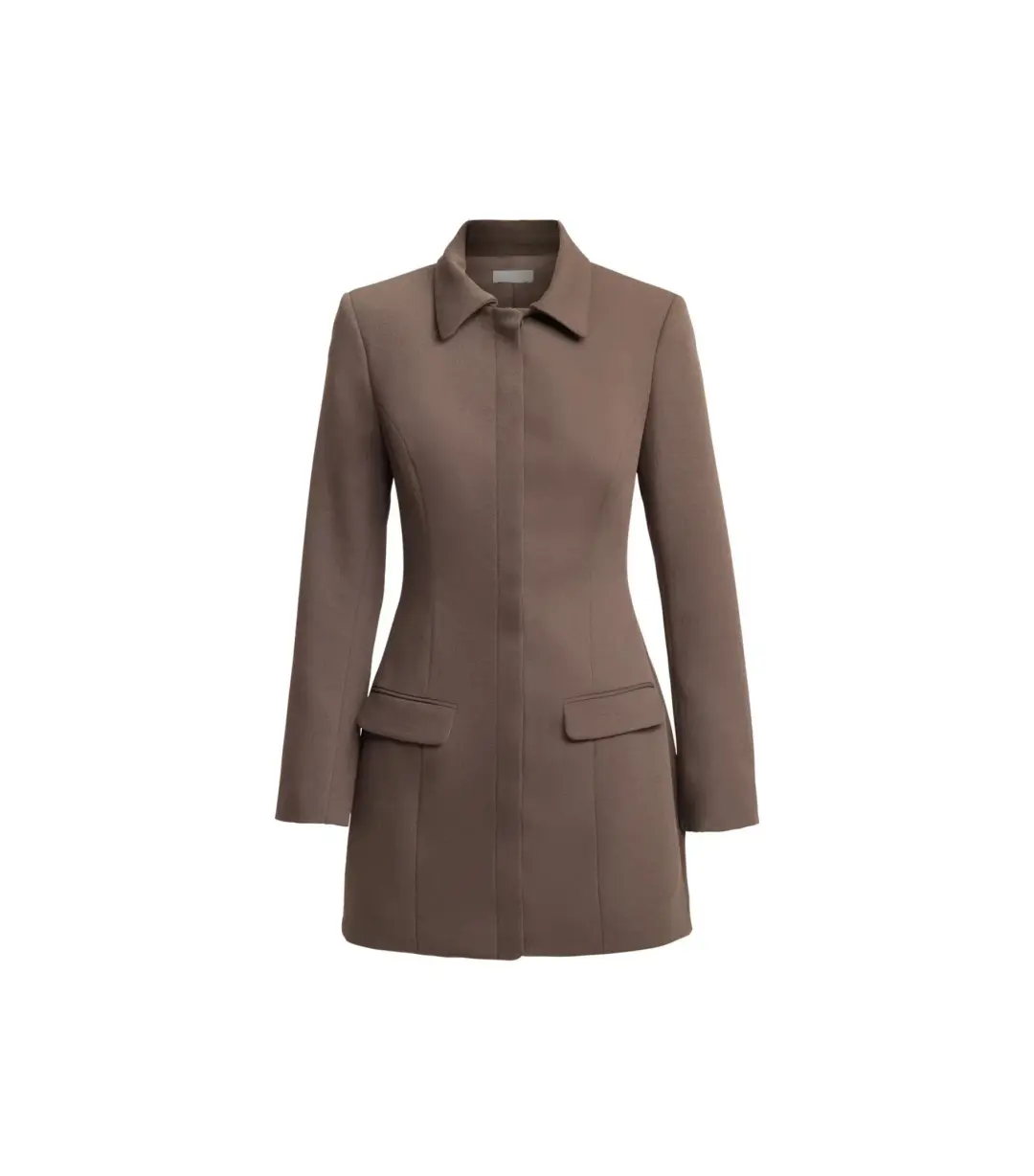 Kookai Oyster Suit Mini Dress Brown Size AU 8 for rent on The Volte - main image