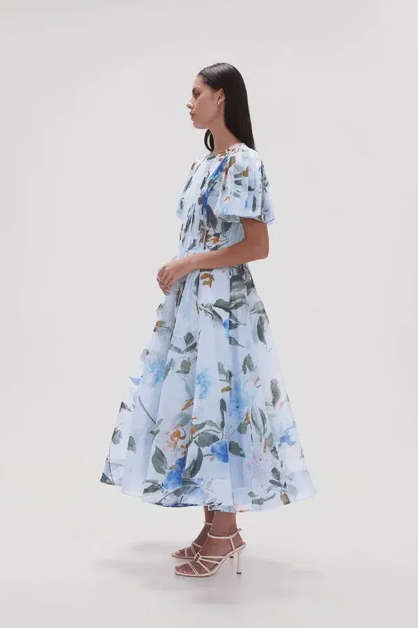 Aje Nova Pleated Midi Dress in Divine Orchid Size AU 14 - Image 2