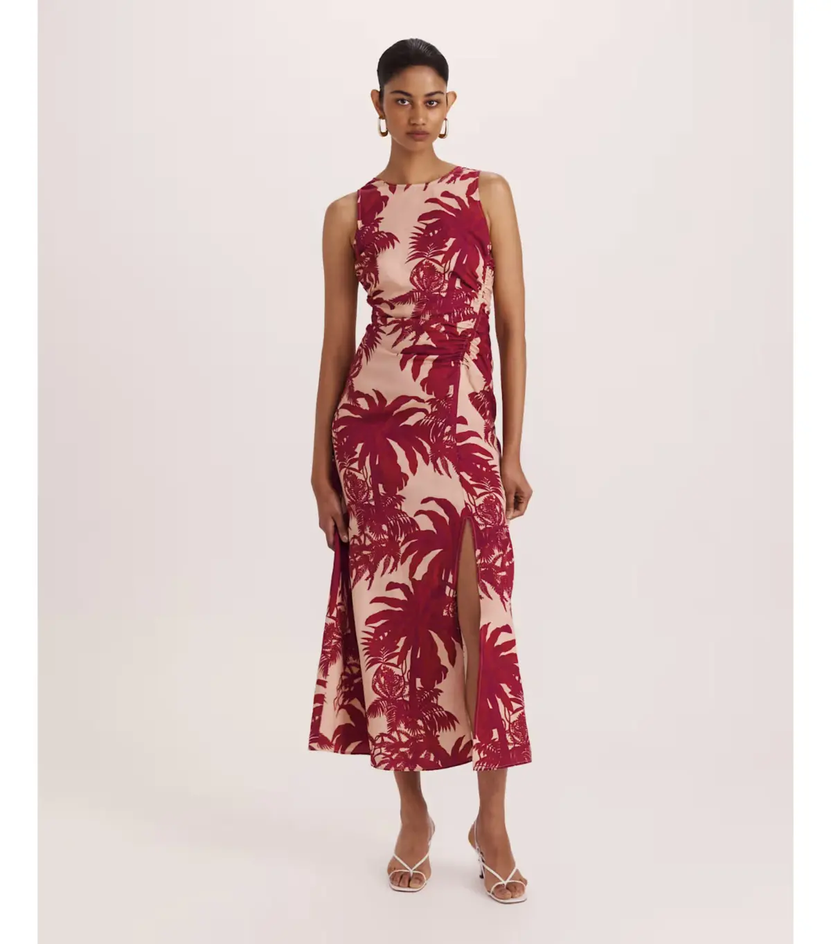 Saba Brielle Midi Dress Red Multi Size AU 12  - Image 1