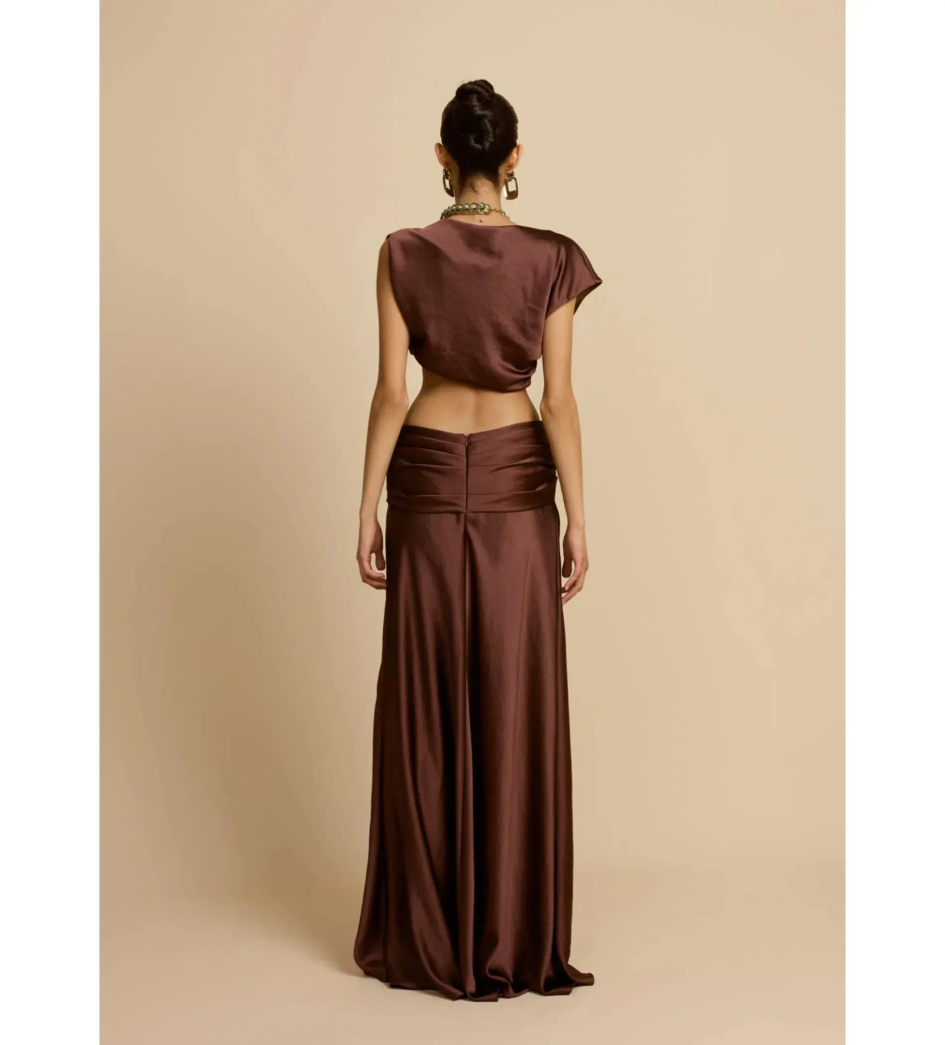 Arcina Ori Andi Top and Maxi Skirt Set Cacao Size S / AU 8 - Image 3