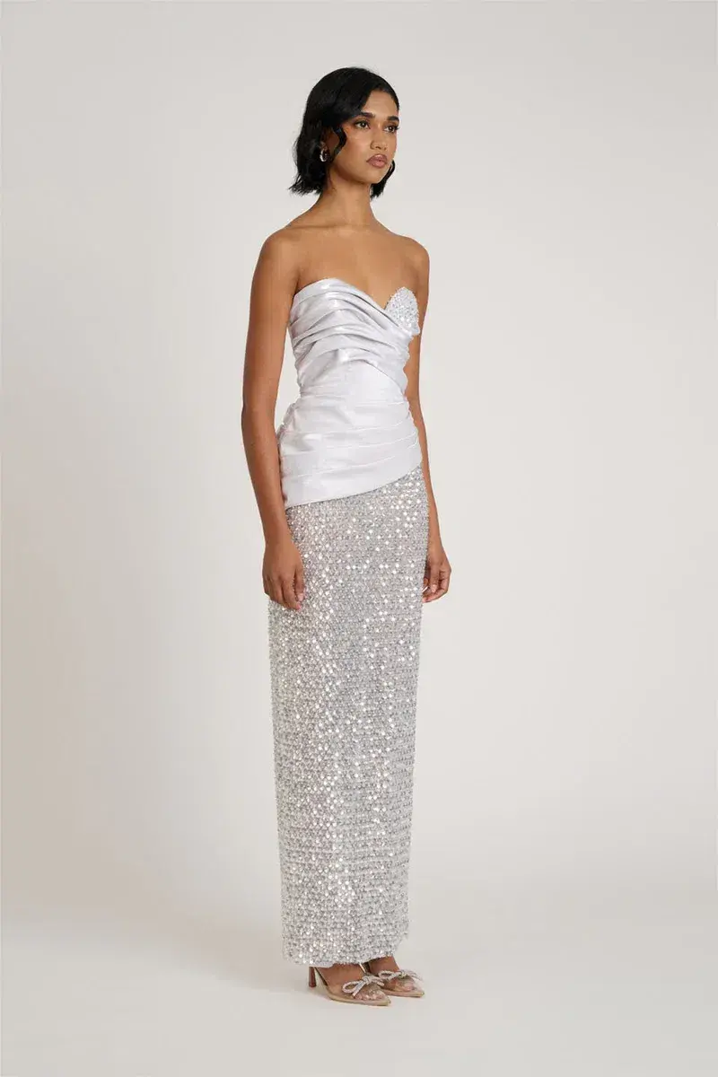  Eliya The Label Gia Maxi Gown Silver Size XS / AU 6 - Image 4