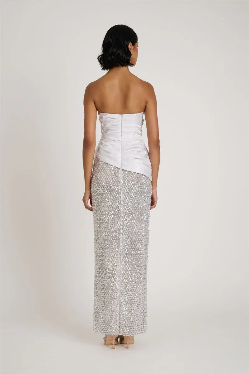  Eliya The Label Gia Maxi Gown Silver Size XS / AU 6 - Image 5