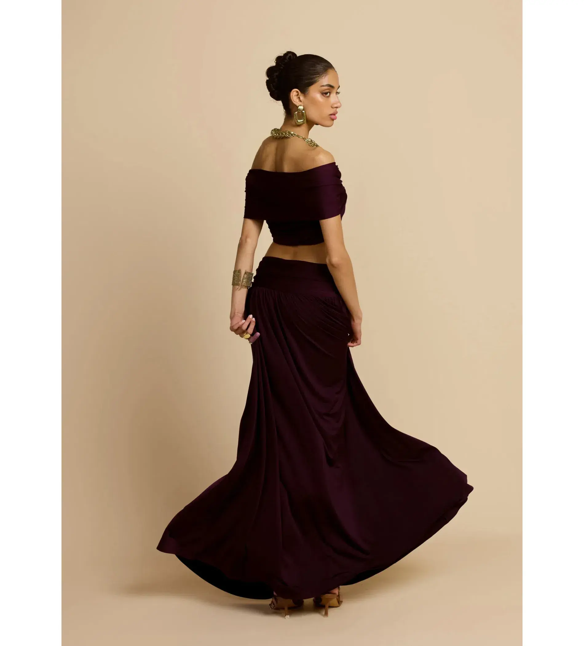 Arcina Ori Alessia Top and Maxi Skirt Set Plum Size XS / AU 6 - Image 3