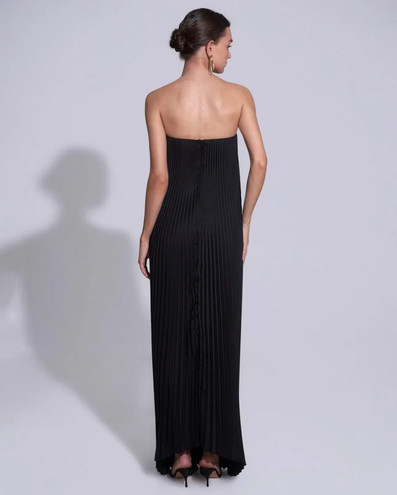 L’Idee Black Tie Maxi Gown in Noir Size AU 8 - Image 3