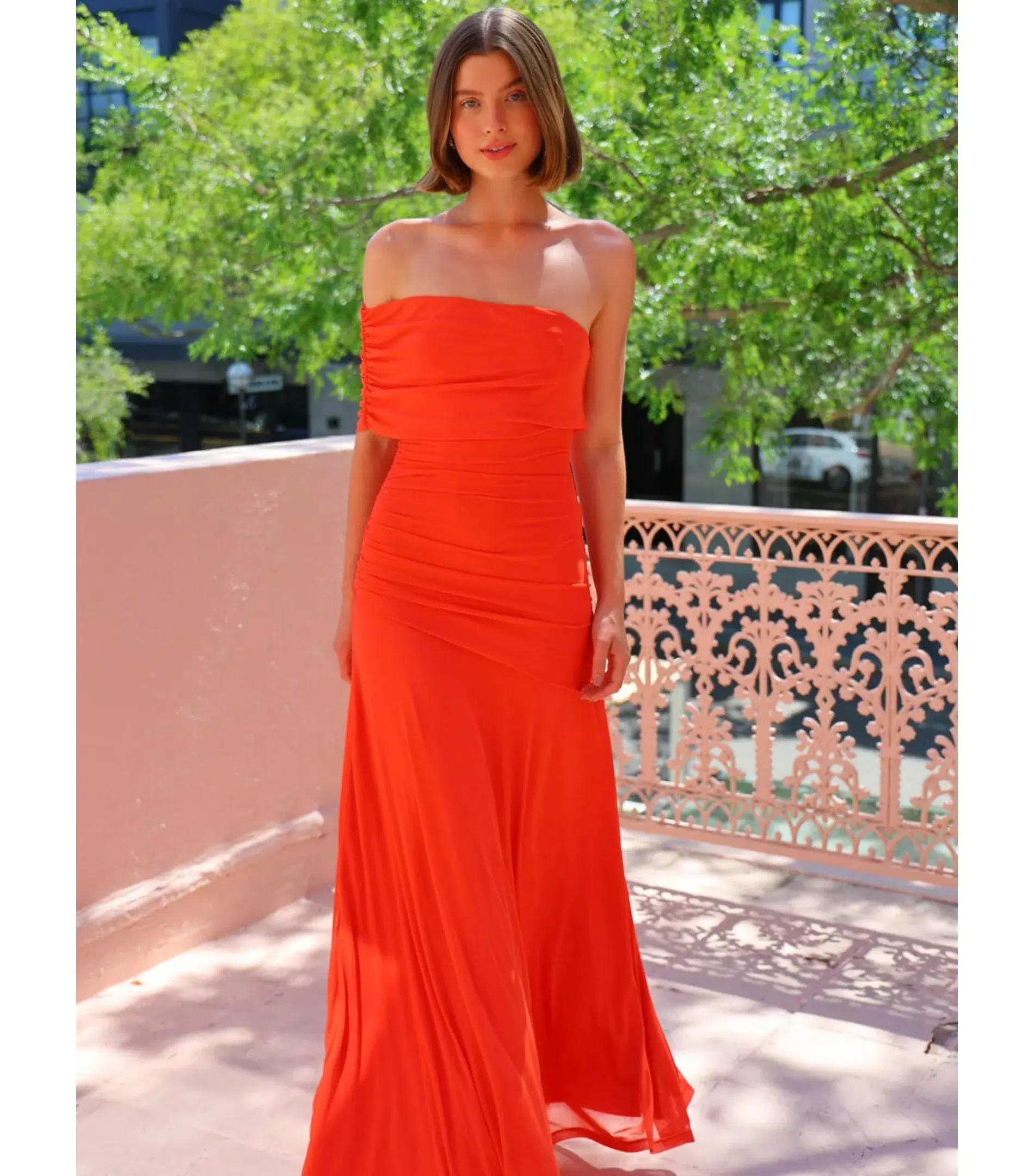 By Nicola Fiesta Off Shoulder Maxi Dress in Fiesta Size AU 6 - Image 1