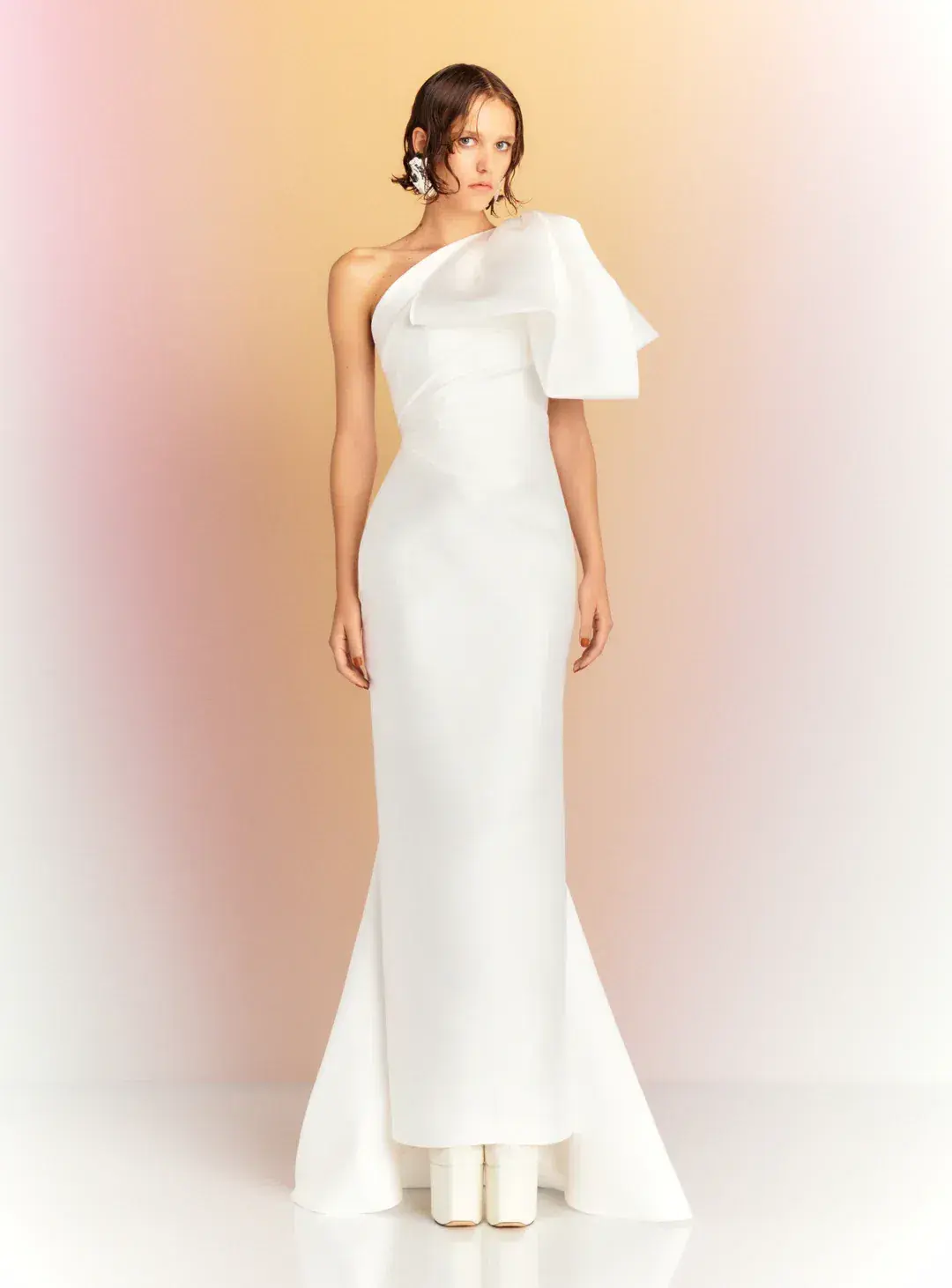 Solace London Priya bow detaile draped satin gown size 16 - Image 2
