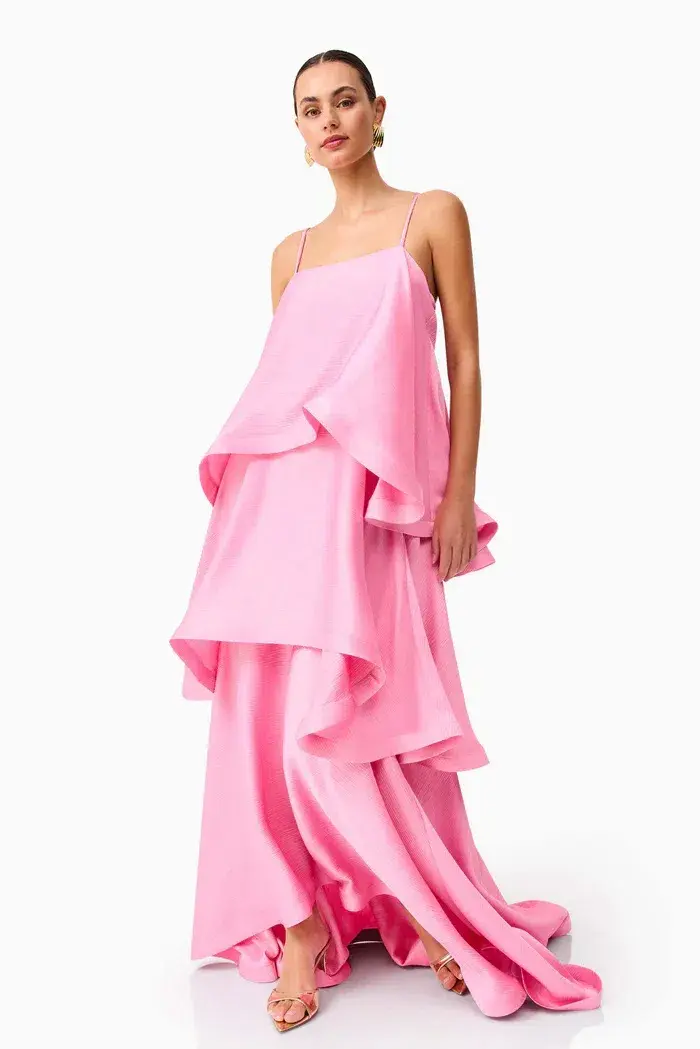 ELLIATT TILLY TIERED MAXI DRESS IN PINK SIZE 8 (S) - Image 5