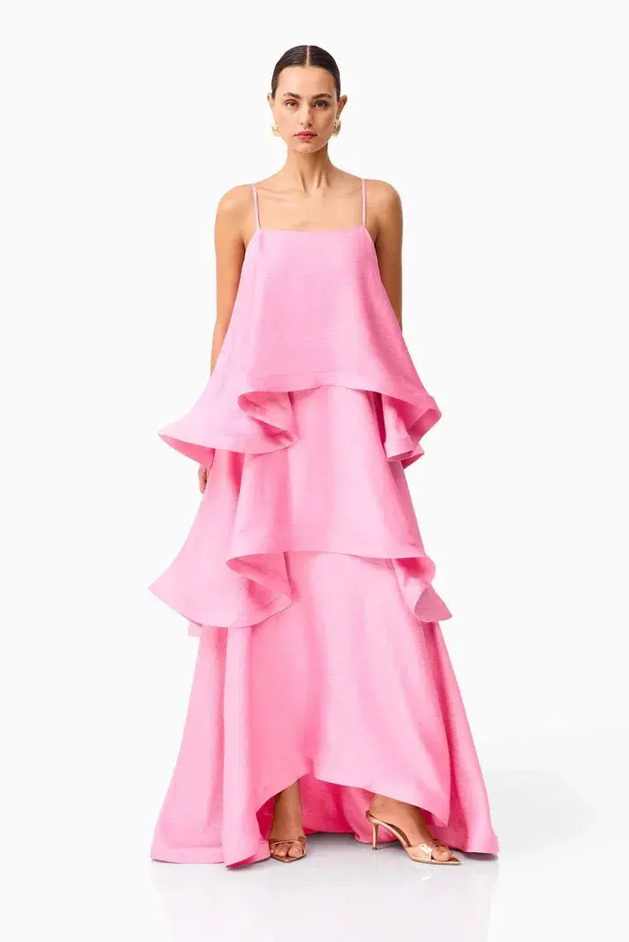 ELLIATT TILLY TIERED MAXI DRESS IN PINK SIZE 8 (S) - Image 3