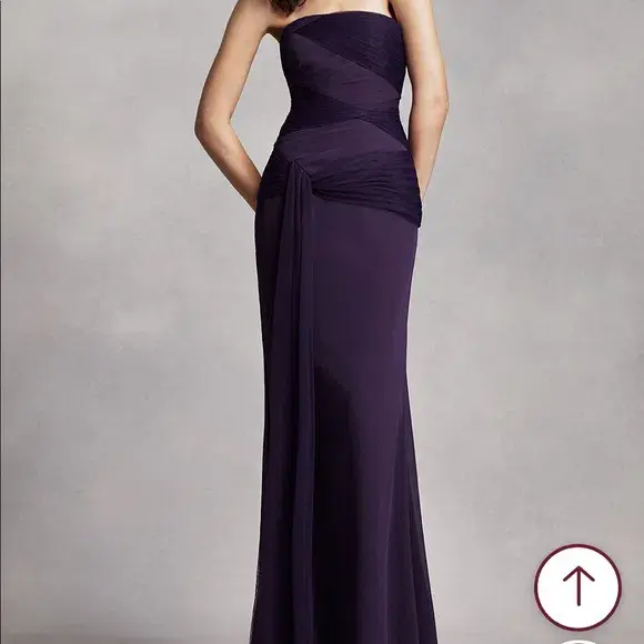 Vera Wang Strapless Chiffon Dress Purple Amethyst Size 10 - Image 2