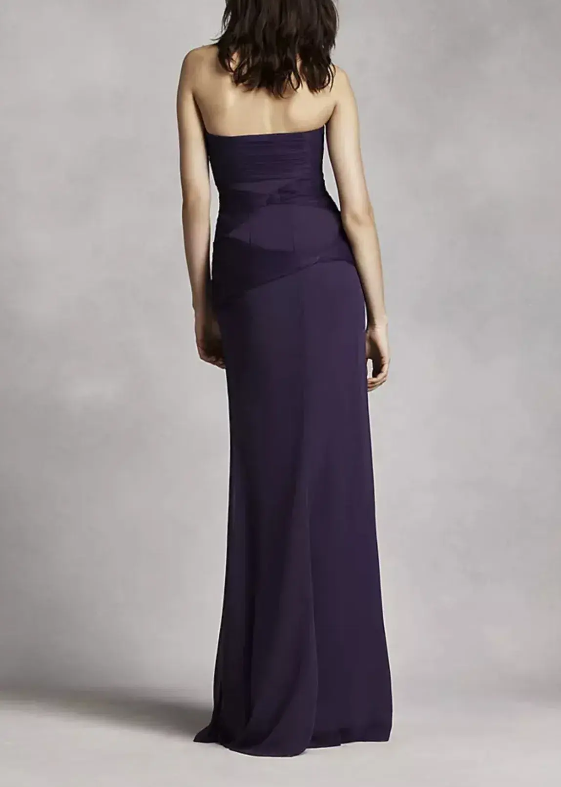 Vera Wang Strapless Chiffon Dress Purple Amethyst Size 10 - Image 2