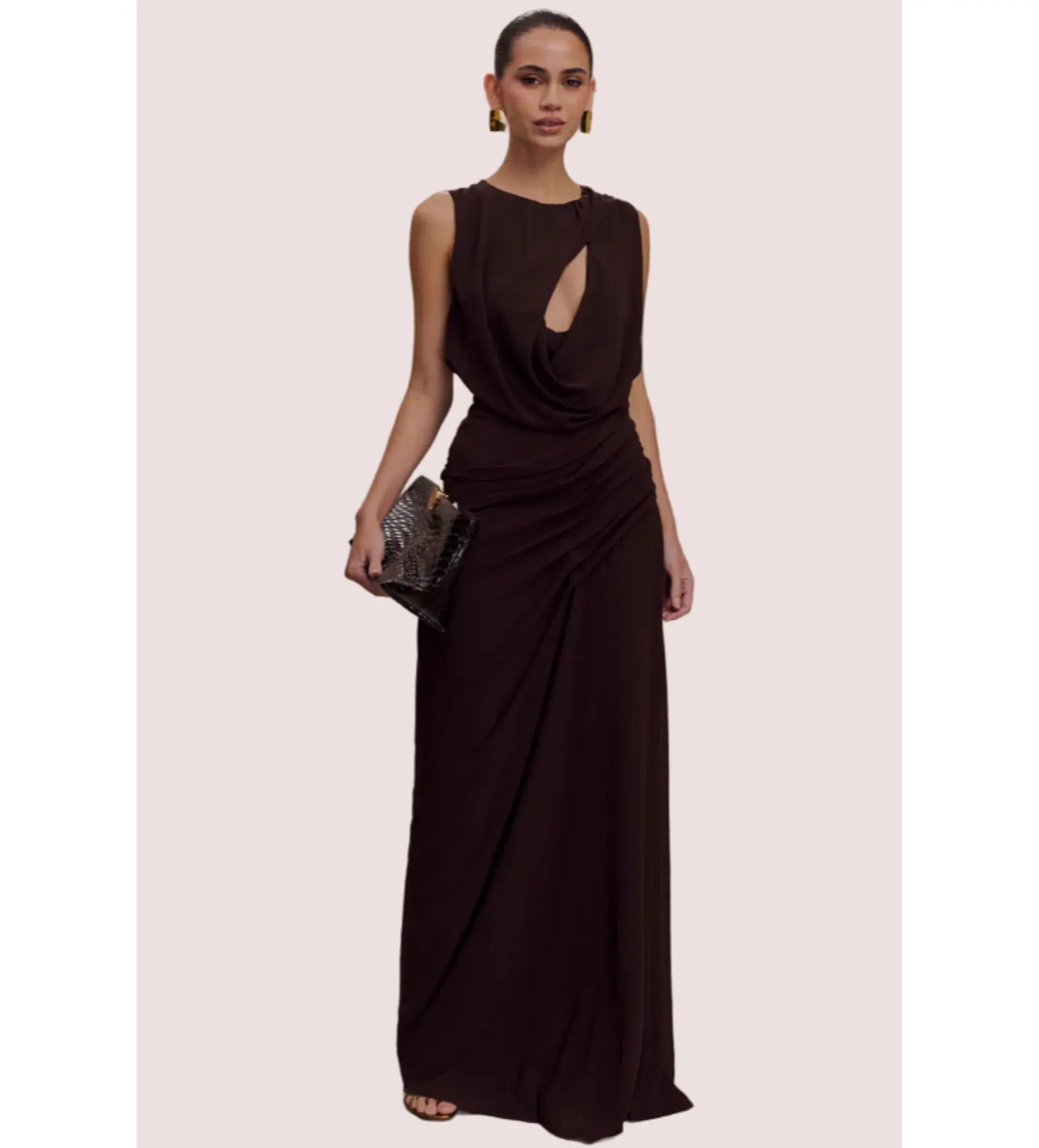 Meshki Oria Maxi Gown In Coco Brown Size 18  - Image 1