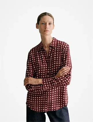 Trenery Mini Twill Painted Gingham Shirt Size 10  for rent on The Volte - main image