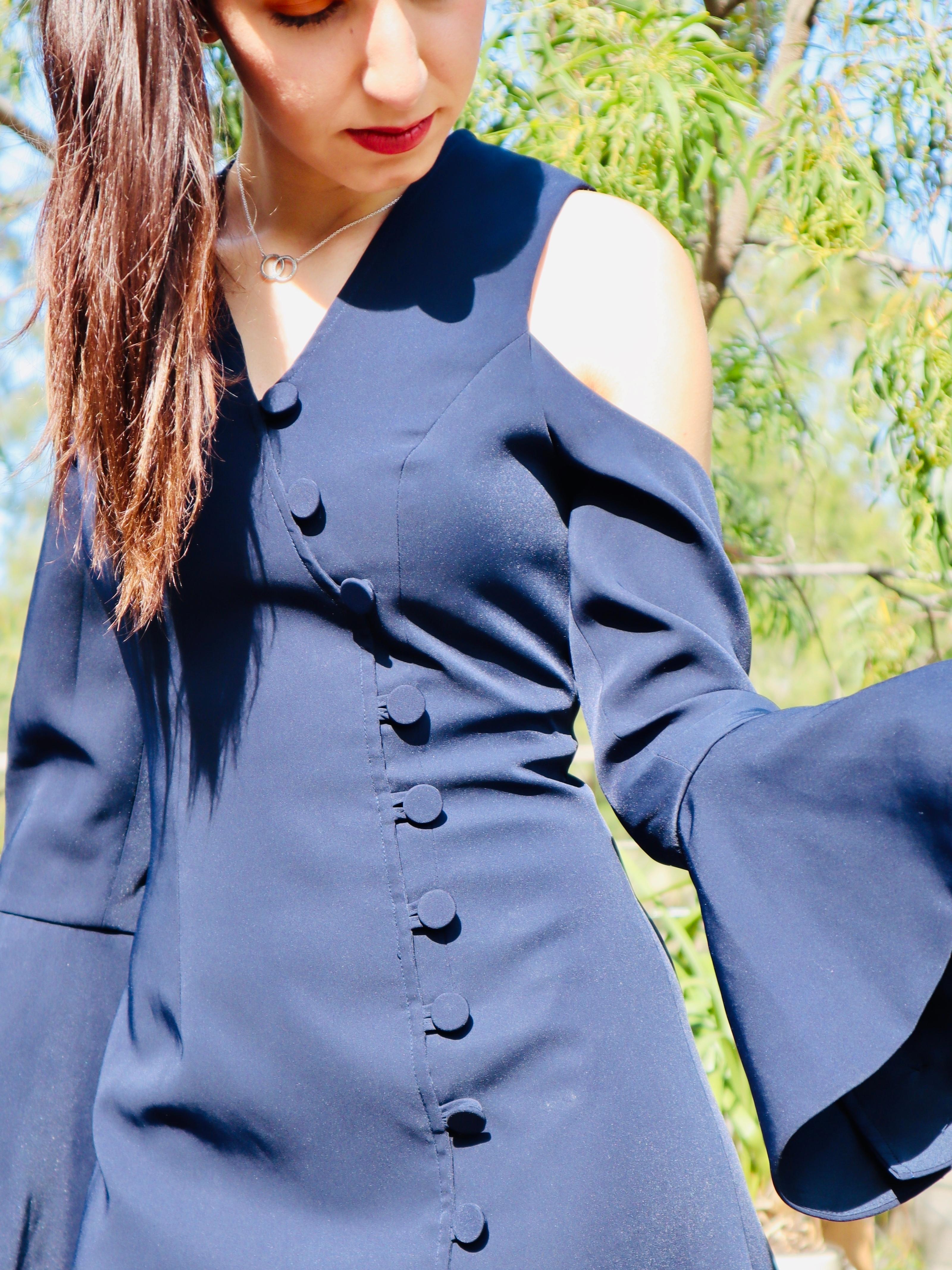 Navy blue Suite Dress Mossman Size 8-10 - Image 4