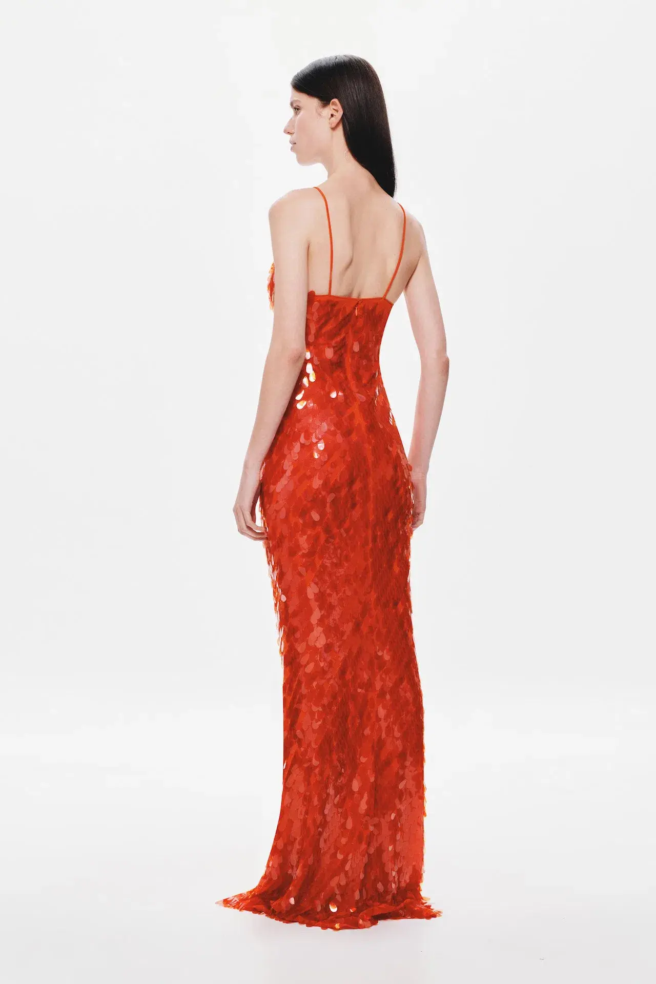 Misha Sapphire Sequin Maxi Dress in Red Sequin Size 8/S - Image 3