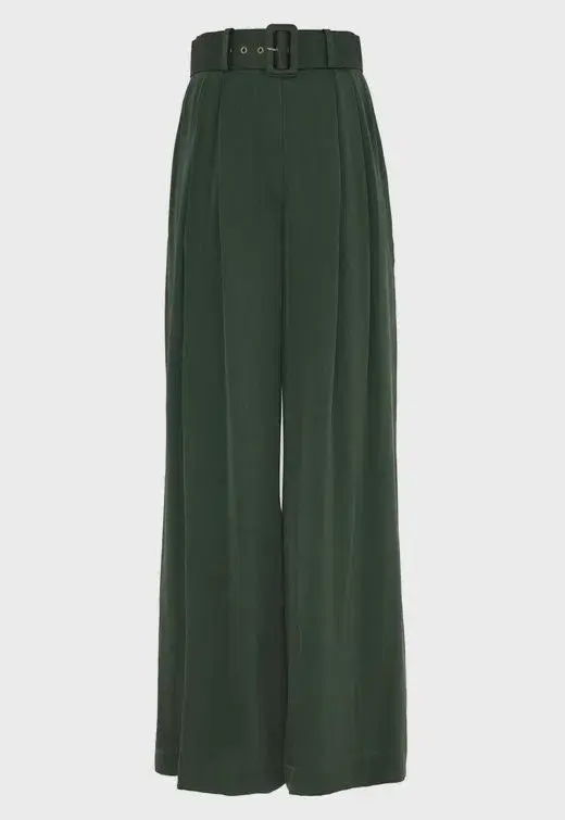 Zimmermann Silk Tuck Pants Forest Green Size 0 / AU 8 - Image 1