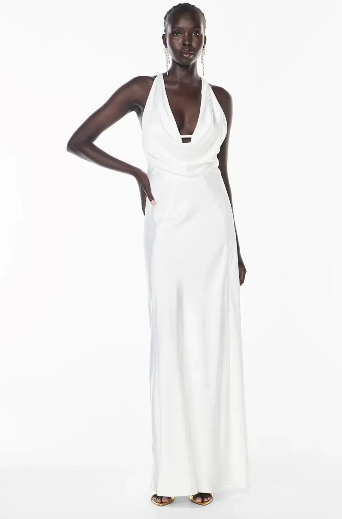Manning Cartell CHARMED COWL SLIP DRESS in White AU 8 - Image 1