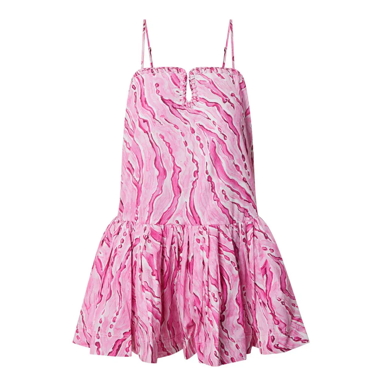 NEW Aje Willow Sweetheart Mini Dress in Pink Dappled Flame Size 10 - Image 6