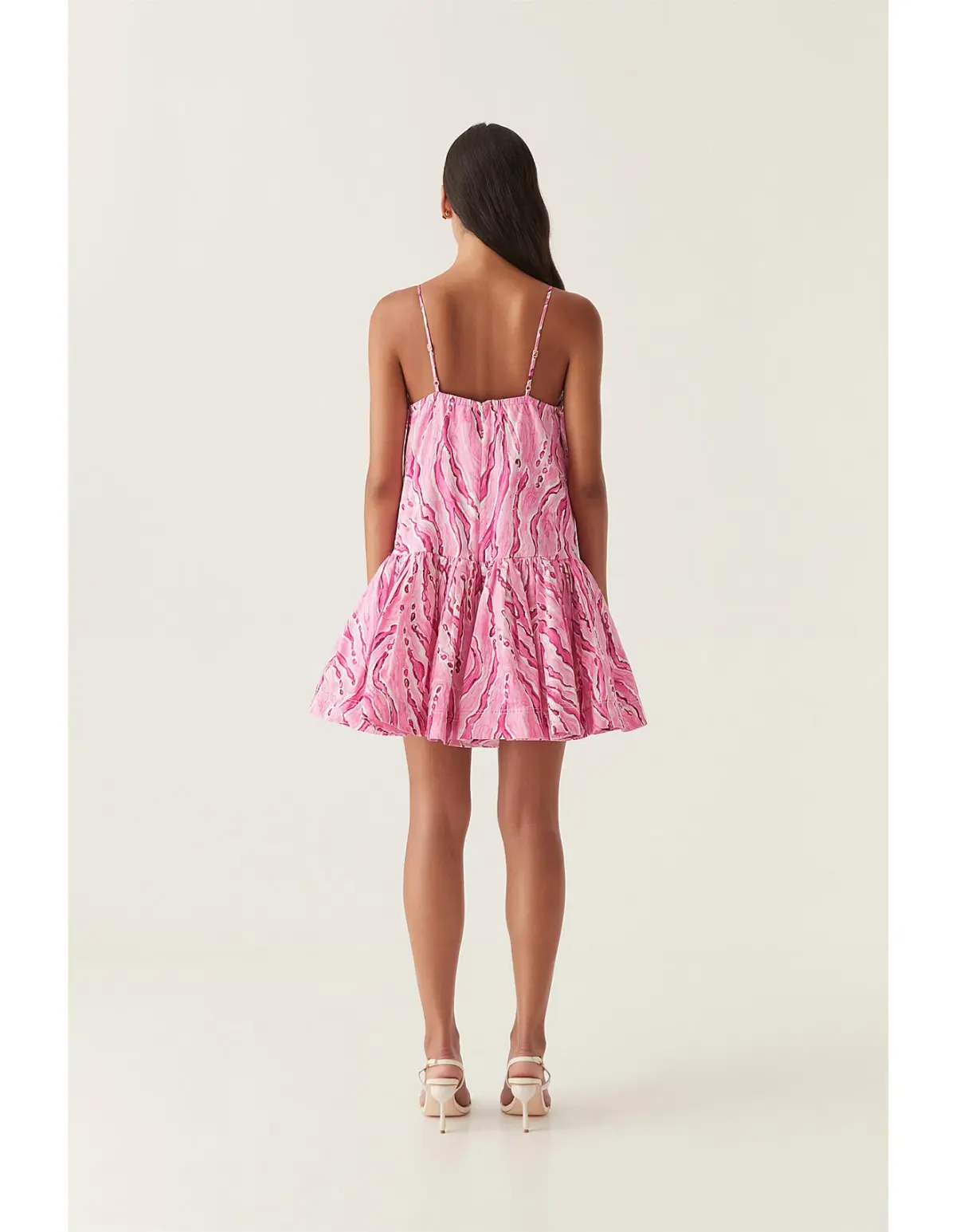 NEW Aje Willow Sweetheart Mini Dress in Pink Dappled Flame Size 10 - Image 3