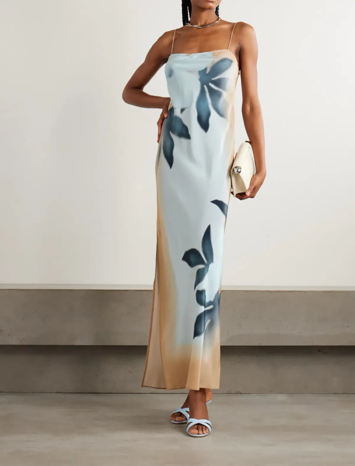 Sir The Label Serene Slip Maxi Dress Sequoia Blue Floral Size 3/AU 12 - Image 1