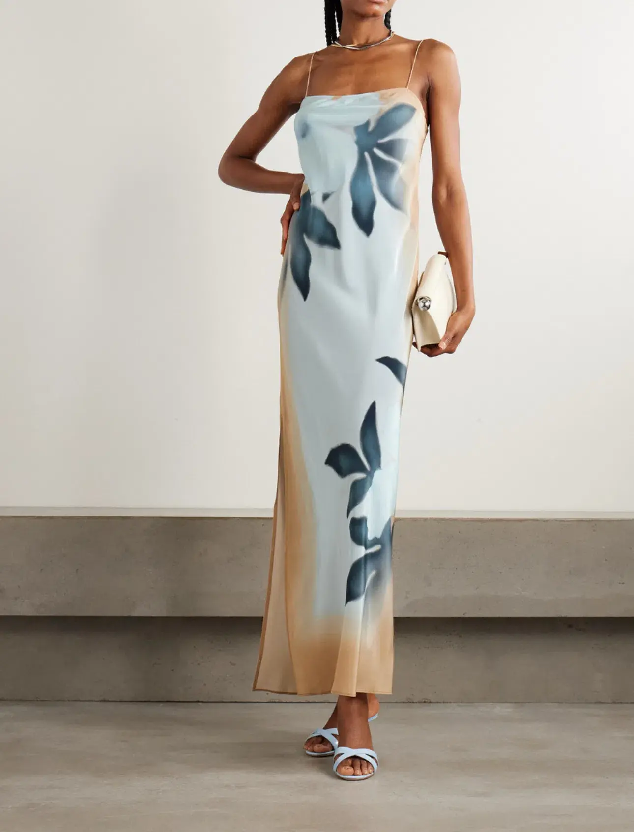 Sir The Label Serene Slip Maxi Dress Sequoia Blue Floral Size 3/AU 12 - Image 1