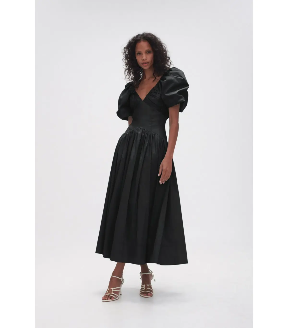 Aje Gabrielle Plunge Midi Dress Black Size AU 16 - Image 1