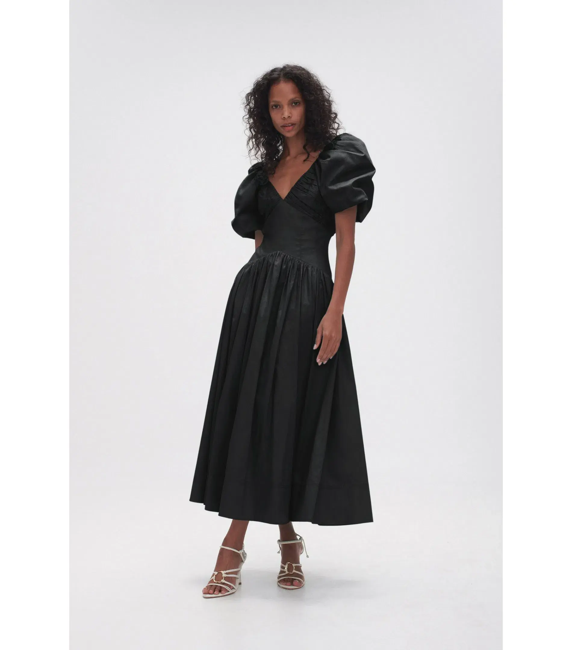 Aje Gabrielle Plunge Midi Dress Black Size AU 16 - Image 1