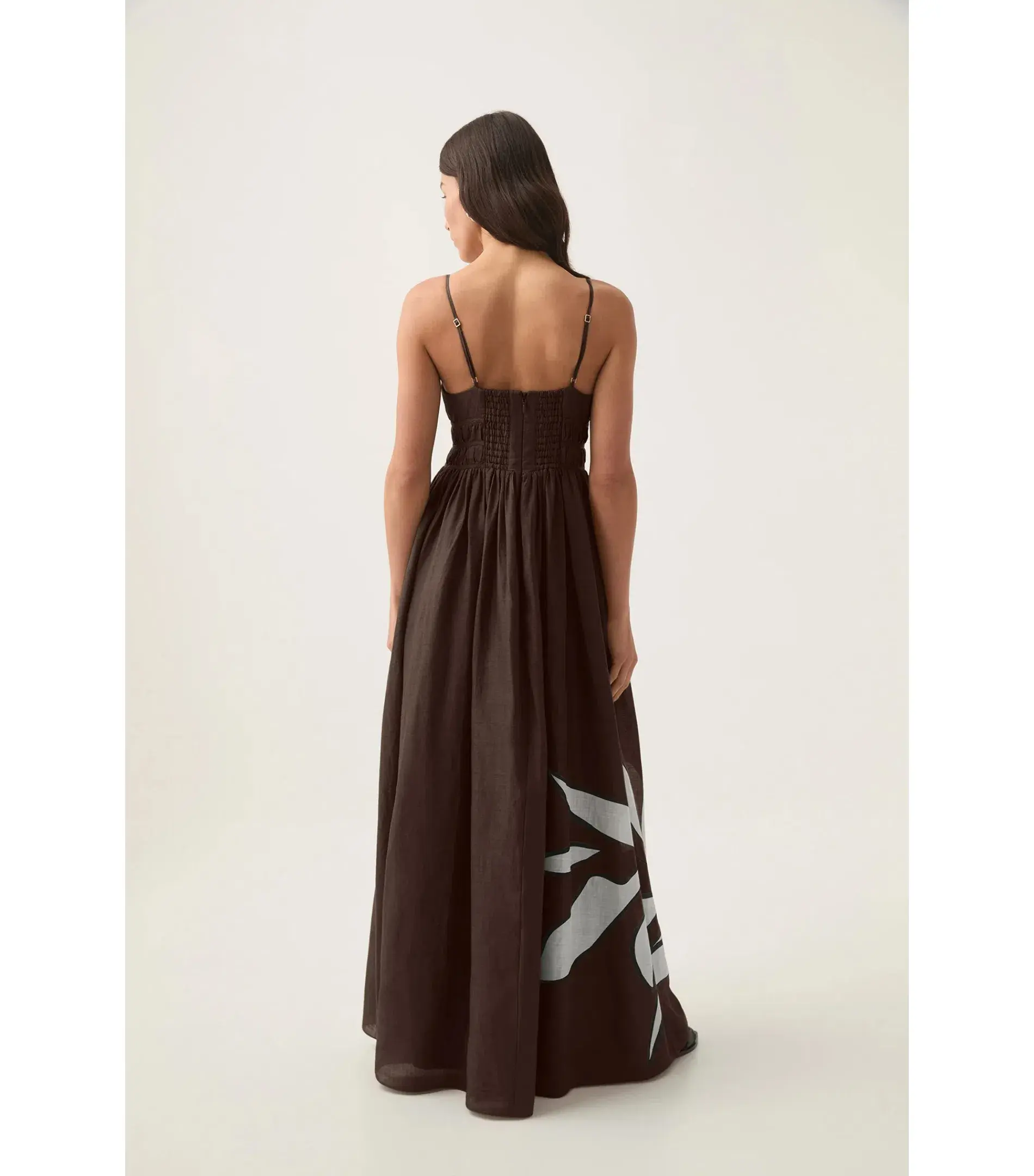 Aje Planetary Maxi Dress in Abstract Fern Carob Size AU 16 - Image 4