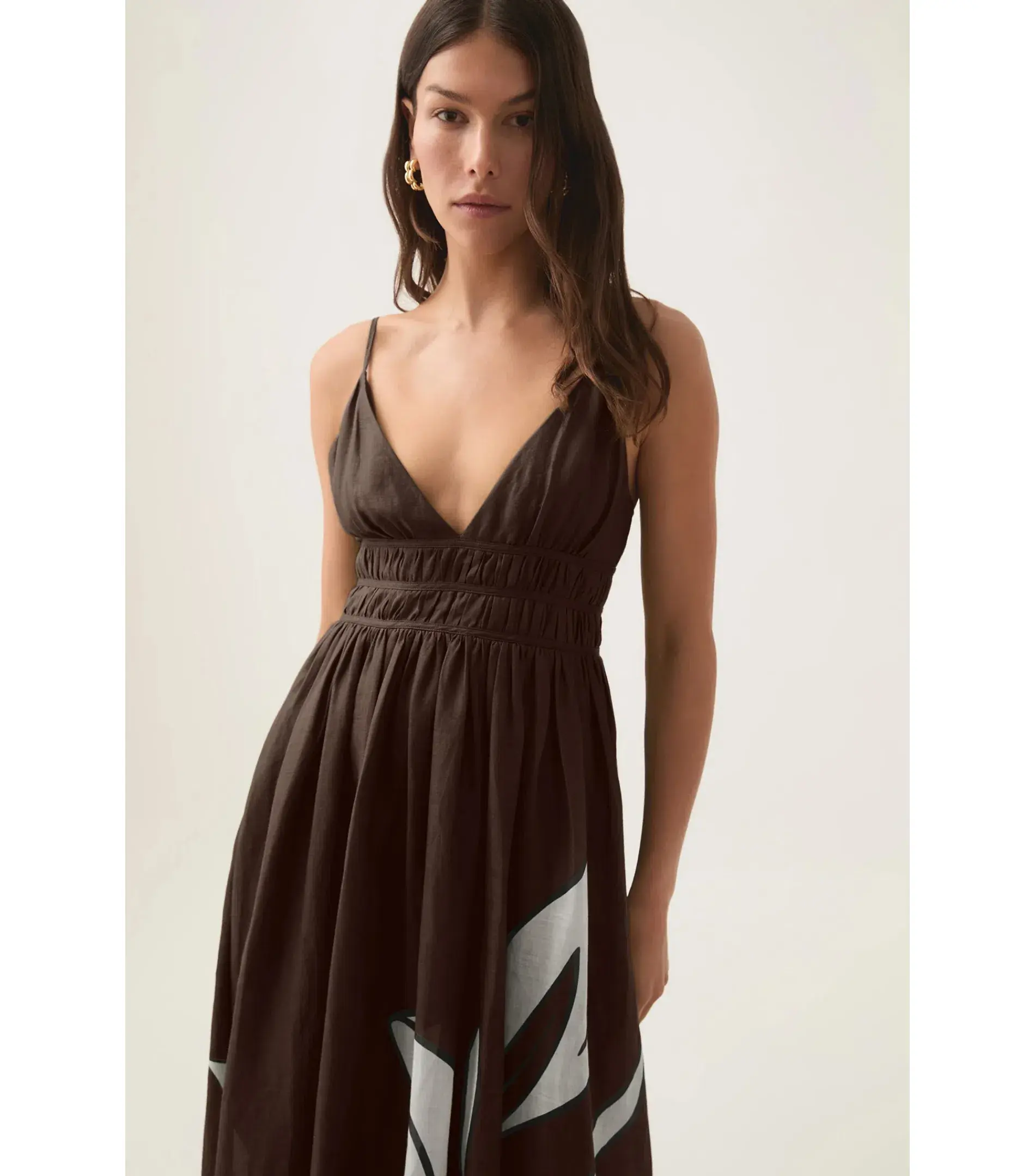 Aje Planetary Maxi Dress in Abstract Fern Carob Size AU 16 - Image 2